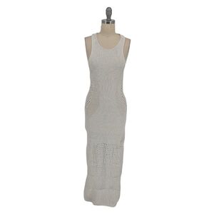 30099 H&M Crochet Maxi Sweater Dress Ivory size XSmall resortwear bohemian